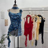 Irregular Lotus Leaf Edge Ribbon Ribbon Sling Sling Waist Neck Tie With Short Top