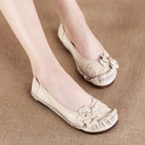 Zingj Spring Popular Style Soft-Soled Women's Shoes National Style Leather Women's Singles Shoes Middle-Aged Mother Shoes Soft-Soled Pregnant Women's
