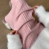 Zingj Thick Knitted Skirt For Women In Winter Thick, Medium And Long Style, High Waist, Light Ripe A-Shaped Skirt, Wool Pleated Skirt, Long