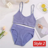 Underwear Set Women Seamless Bra Set Wireless Bra Sexy High Waisted Female Underpants Comfortable Basic Bralette