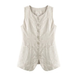 New Striped Buckle In Spring Is Decorated With Long Casual Fashion