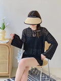 Zingj Large Size Spring And Summer Costume Feel Hollowed-Out Long-Sleeved Sweater Fat Mm Loose Sunscreen Blouse