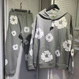 Sweater Suit DENIM Kapok End-Leg Leisure Hoodie Trendy Men's And Women's Sports