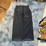 Year's New Skeleton Embroidered Jeans For Men's Casual Street Style Korean Version Of The Trend Is