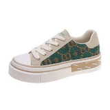 Zingj Bottom Canvas Shoes Female 2023 New Autumn And Winter New Fashion Niche Design Spell Color Lace Live Small White Shoes- Outfit