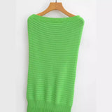 The Spring Of 2024, The New Women's Wear Autumn Green Shoulder-Wiped