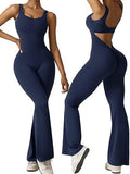Women's Sleeveless Horn Jumpsuit Sexy Bare Back Vest Tightening Hip Yoga