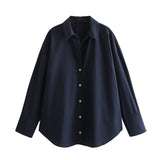 New Multi-Color Loose Casual Version Of Poplin Long-Sleeved