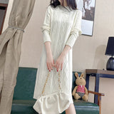 Zingj Knit Dress Female Autumn Winter 2023 New Loose Inside Build Base Twist In The Long Sweater