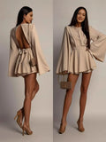 Women's New Fashion Temperament Show-Back Short Dress To The Waist Thin