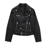 New Leather-Like Locomotive Style Zipper Jacket