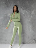 Two Piece Tracksuit Set Long Sleeve Zipper Jacket with Sweatpants Sweatsuit Jogger Workout Set Activewear Skinny