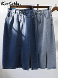 Slit Long Denim Skirts For Women Jeans White Summer 2022 Maxi Skirt Pencil Khaki Denim Skirt High Waist Office For
