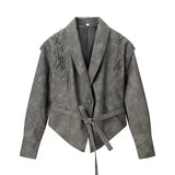 Women's ZA Autumn And Winter New Street Design Sense Retro Leather