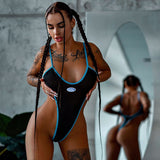 Coloured Alphabet Printed Net Sexy Sling Jumpsuit Fashionable Spice Girl