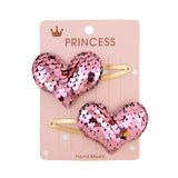 Sequins Cartoon Love Heart Crown Hair Clips for Girls Handmade Boutique Hairpins Baby Clips Kids Hair Accessories