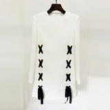 Early Spring New Star Fashion Ribbon Rope Casual Round Neck Long Sleeve