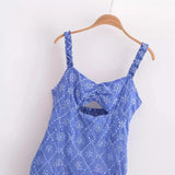 Summer Style Hollowed-Out Embroidery Suspender Dress