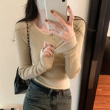 Style Jumper Color Minority Long-Sleeved Sweater Women's Autumn And Winter New Small Short Style Bottom Sweater