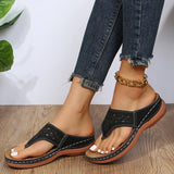 2025 New Cool Drag Thick Bottom Flip-Flops And Slippers Women Wear Hollow Beach Water Drill Cool