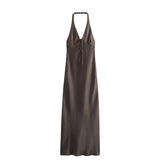 New Autumn Silk Satin Style Lingerie Dress