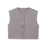 New Series Breasted Round-Neck Vest