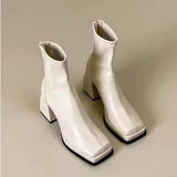Zingj High-Heeled Boots Female Autumn 2024 Thick Platform Thin Boots Increased Elastic Boots Waterproof Platform Martin Boots Thick Heel Ankle