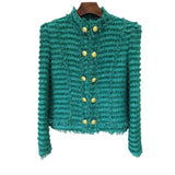 Autumn And Winter New Star Fashion Trough Side Of The Rough Flowers To Stand Up To Repair Jacket