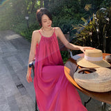 Zingj Seaside Vacation Strapless Dress Long Design Advanced Sense Minority Super Fairy Back Beach Dress