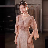 Dress 2025 New Banquet Temperament Long-Term Squins Adult Choir Show Long Dress Tibetan