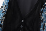 New Velvet Vest Folded With Printed Dress