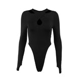 Zingj New Fashion Show Chest Hollow Out Hanging Neck Money, Sexy Slim Foundation Cross Long Sleeve