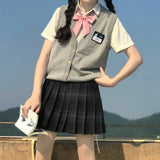 Women Sweater Vests Embroidery V-neck Preppy Style Fashionable All-match Ulzzang Schoolgirls JK Streetwear Kawaii Sweet