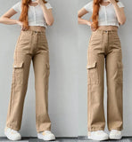 Three-dimensional Pocket Trousers Tight Waist