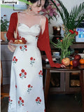 Women Vintage Elegant Party Dress Sleeveless Midi Dress Lady