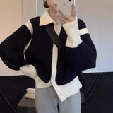 Color High-Necked Sweater Women's Dress 2024 Spring And Autumn Loose Soft Waxy Lazy Striped Cardigan