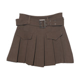 Shooting Hottie Retro Bright Line Dress Women Walk Light 100-Fold Skirt High-Rise Thin A Short Skirt