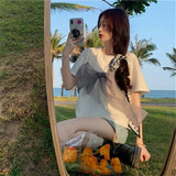 Sleeve T-shirts Women Popular Simple All-match Lovely New Arrival Ins College Leisure Korean Style Cosy Loose Elegant