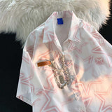 Women's Beach Shirt Korean Style Clothes Summer Women's Shirts 2023 Five-pointed Star Short Sleeve Shirt Couple