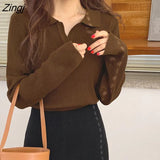 Sweaters Women Minimalist Stretch Office Lady Clothing Simple Pure Long Sleeve Stylish Ins Female Pullover Chic
