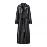 Women's ZA Autumn And Winter New Street Design Sense Retro Leather