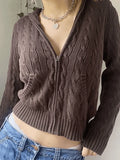 Hooded Cable Knit Cardigan- Outfit