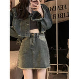 Zingj Fashion Suit Women's Short Jacket Jacket Autumn New Package Hip Skirt Temperament Skirt Two Set-Outfit