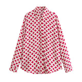 Loose Sagging Long-Sleeved Casual Shirt 9878100 Printed Half Skirt 9878100