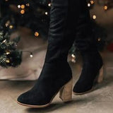 Zingj Women's Over-Knee Boots 2024 Autumn And Winter New Thick Heels, High Heels, Thin Suede Boots, Women's Side Zipper Long