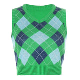 plaid stacking and outer sweater-Outfit