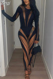 Casual Patchwork Bodycon Bodysuit for Women Fashion Long Sleeves O-Neck Bodycon One Piece Outfits Casual High