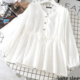 Women Solid Button Ulzzang 3 Colors V-neck Simple Casual Ladies Summer Design High Quality Daily Harajuku Trendy New