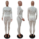 Hollow Out Women 2 Piece Set Fitness Skinny Mock Neck Crop Top Skinny Biker Shorts Matching Jogger Ser Sexy Night Club