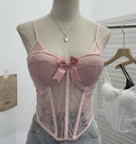 Shoot Spice Girls With Chest Pads Fish Bone Lace Sexy Sling Vest Short Boobs On The Back Of The Dress Woman